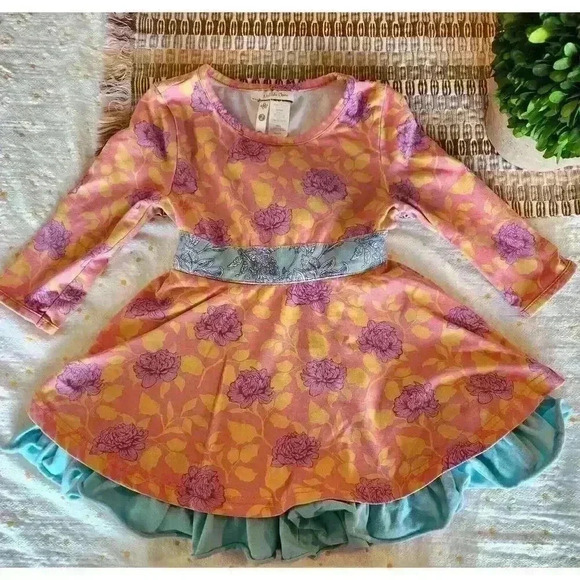 Matilda Jane size 10 Secret Fields Citronella‎ LS floral Dress B16 - Picture 1 of 6